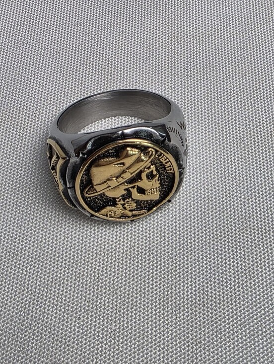 Jewelry - Skull Biker Ring Mixed Metal Stainless Men's Size 9